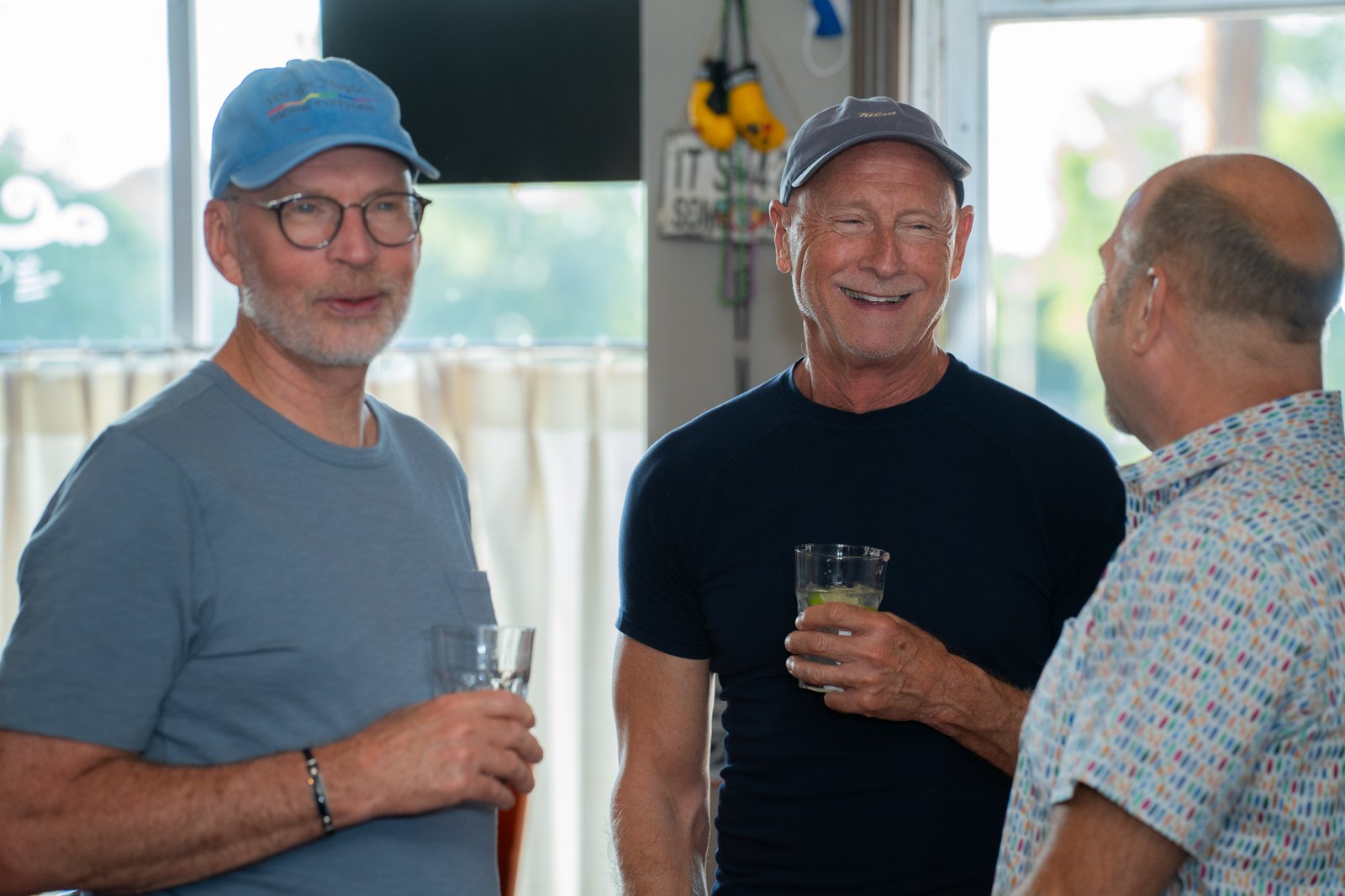 Guests talking over drinks